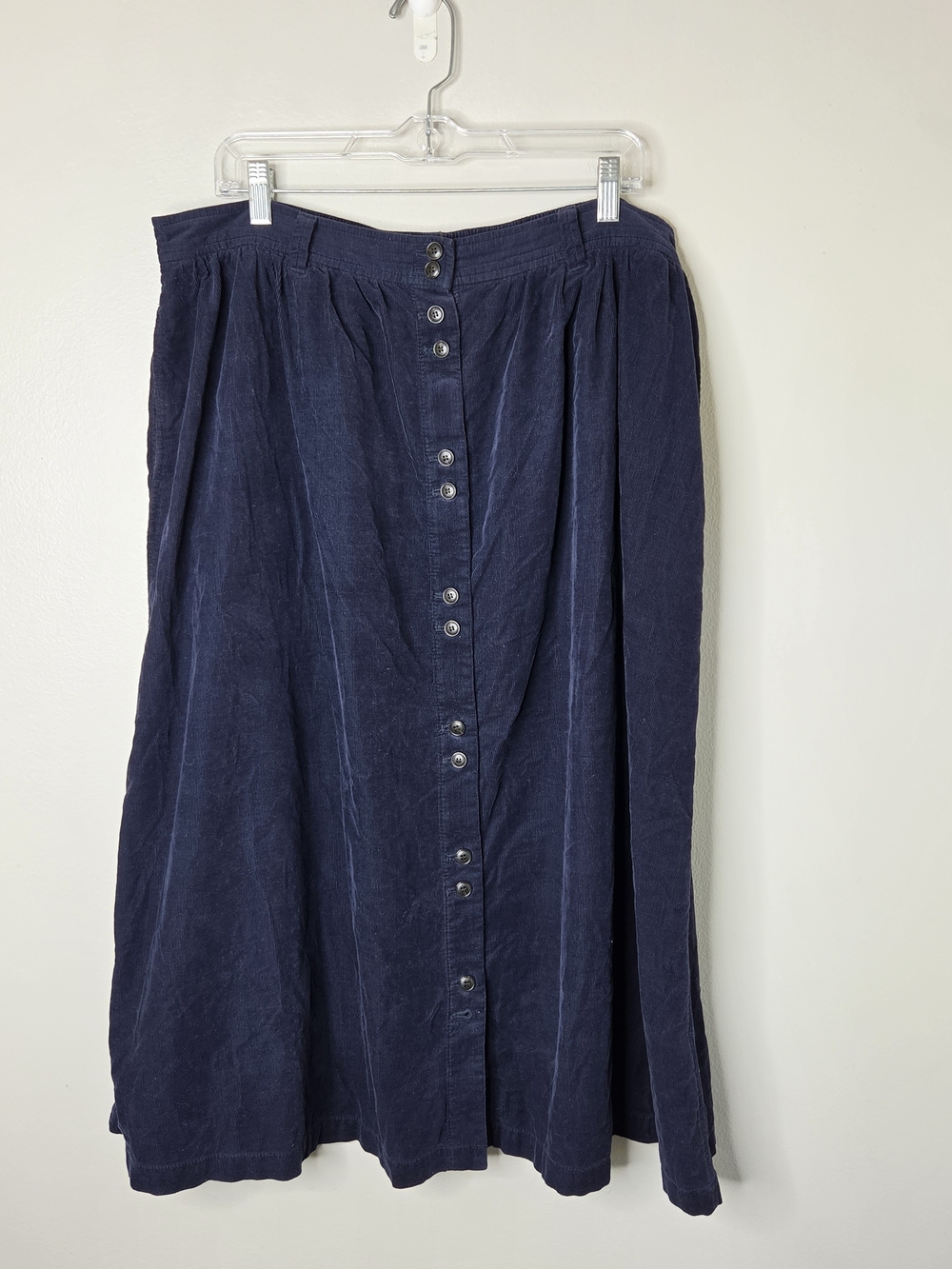 Madewell Soft Corduroy Double Button 2-Pocket Midi Skirt
